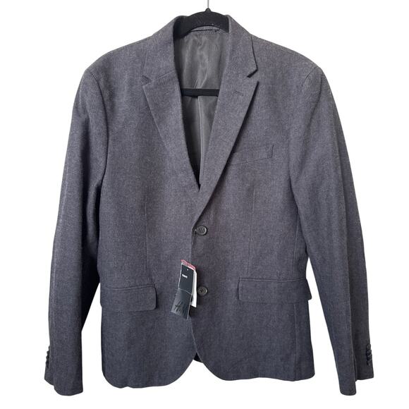 H&M Slim Fit Blazer Charcoal Gray 100% Cotton Men's Size 38R NWT - Picture 8 of 8